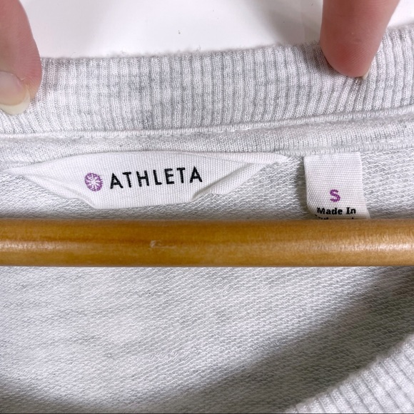 Athleta Criss Cross Dress Size Small Heather Gray Long Sleeve Sweatshirt Soft - Picture 7 of 7